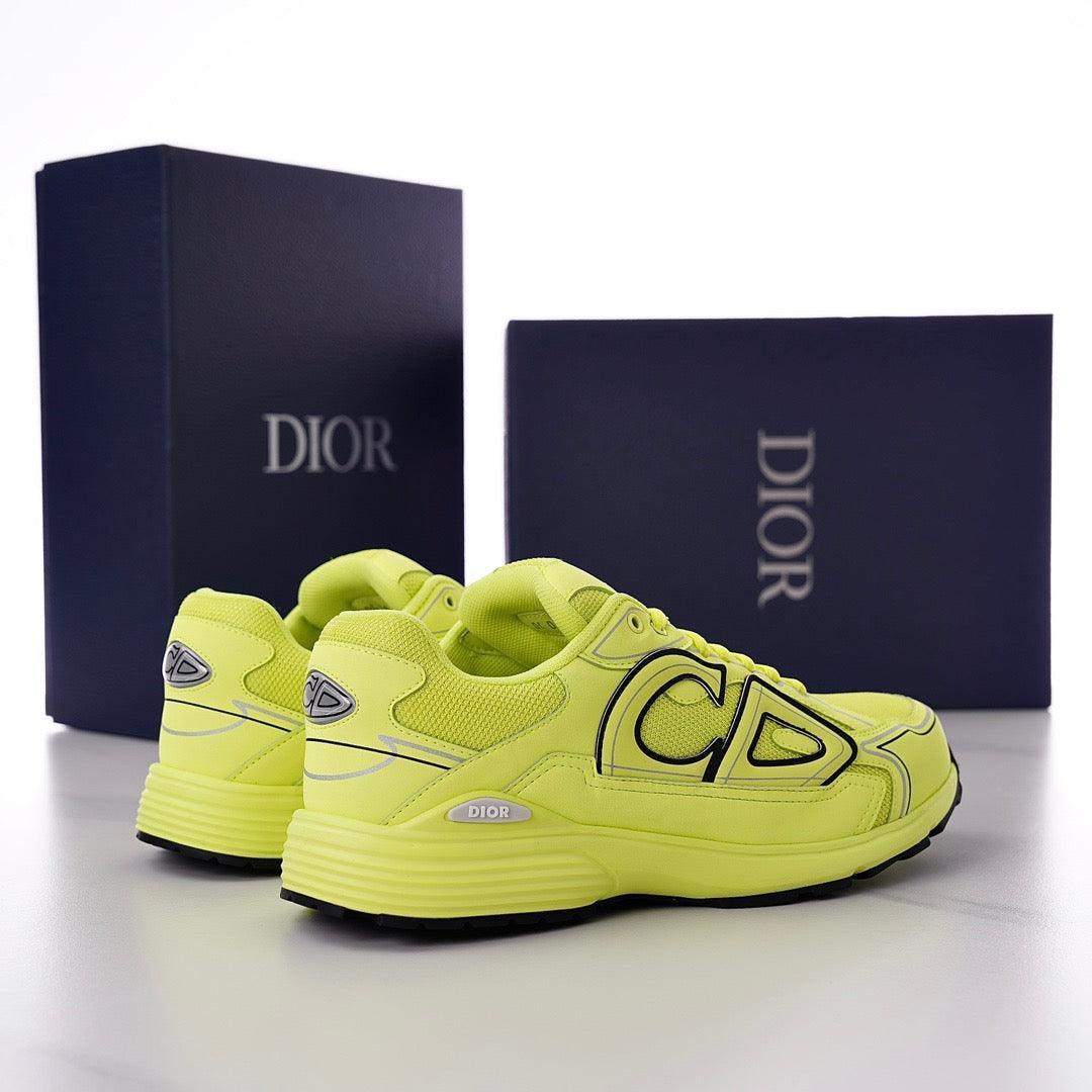 DOR B30 Yellow Mesh and Technical Fabric Sneakers -117 Designer Sneakers