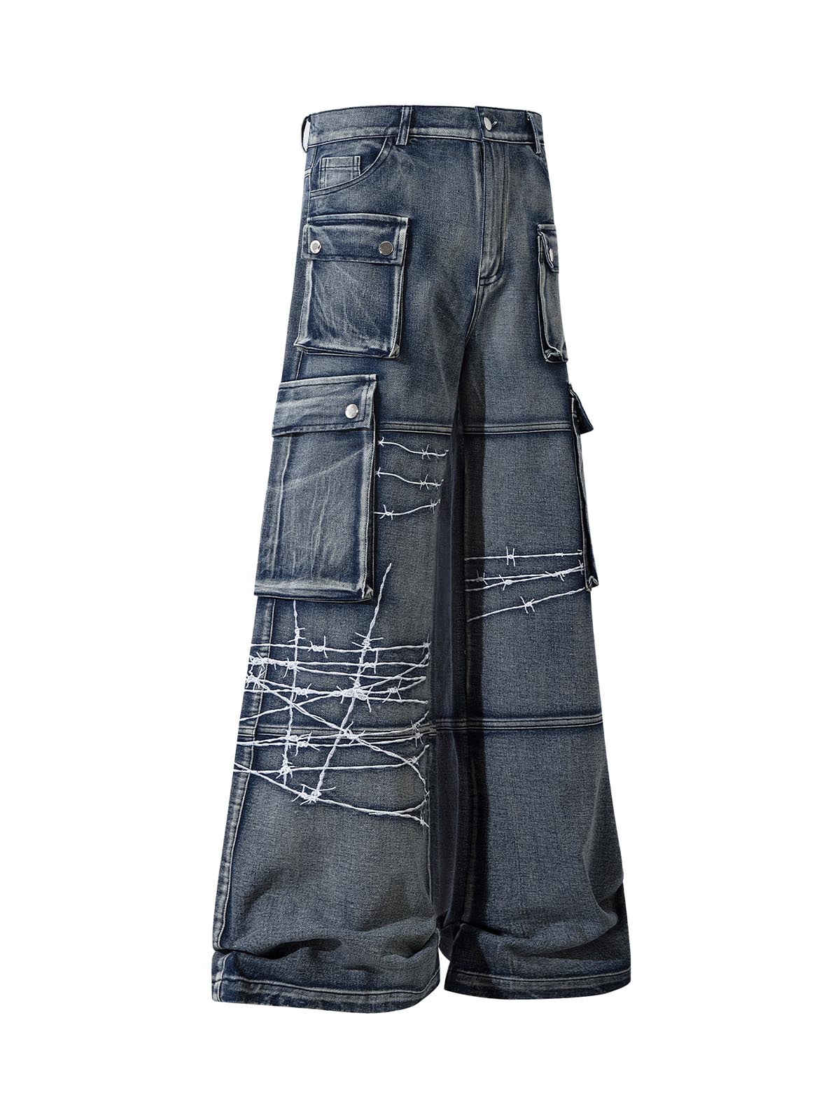 Goatlv High Street Embroidery Hip-Hop Jeans - 2122 - Goatlv