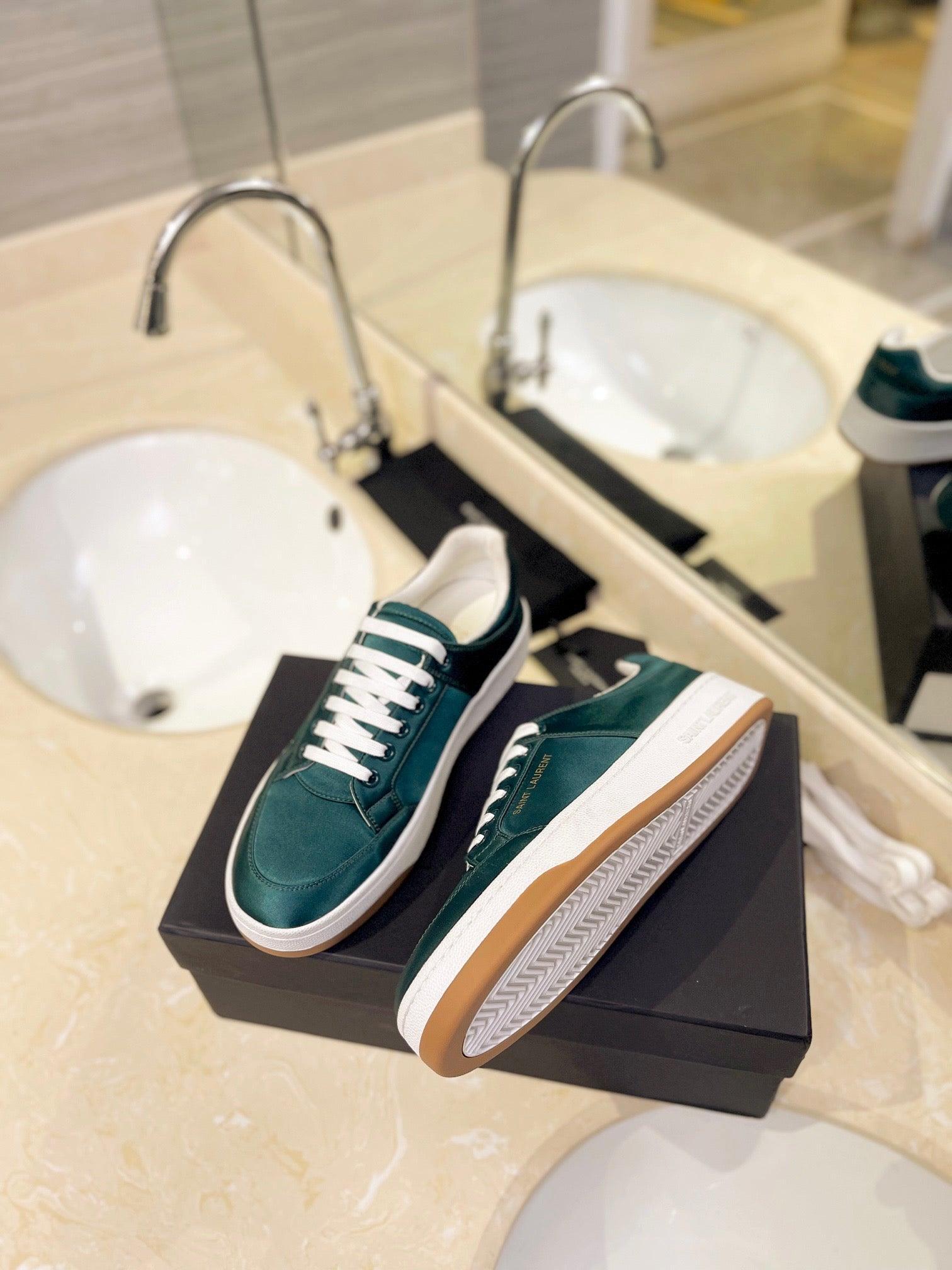 VSL Green Leather Sneakers-173 Designer Sneakers