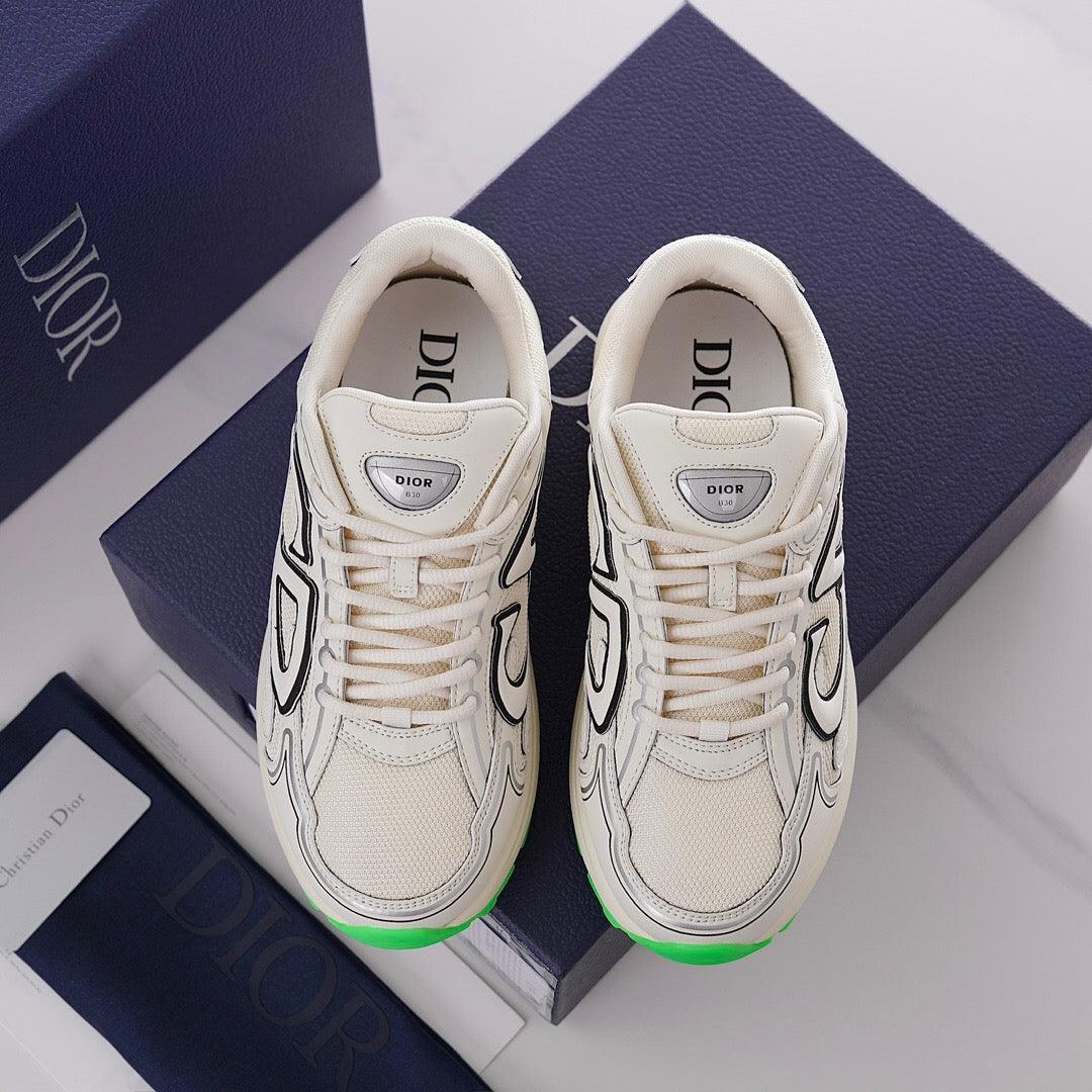 DOR B30 White Mesh and Technical Fabric Sneakers -114 Designer Sneakers