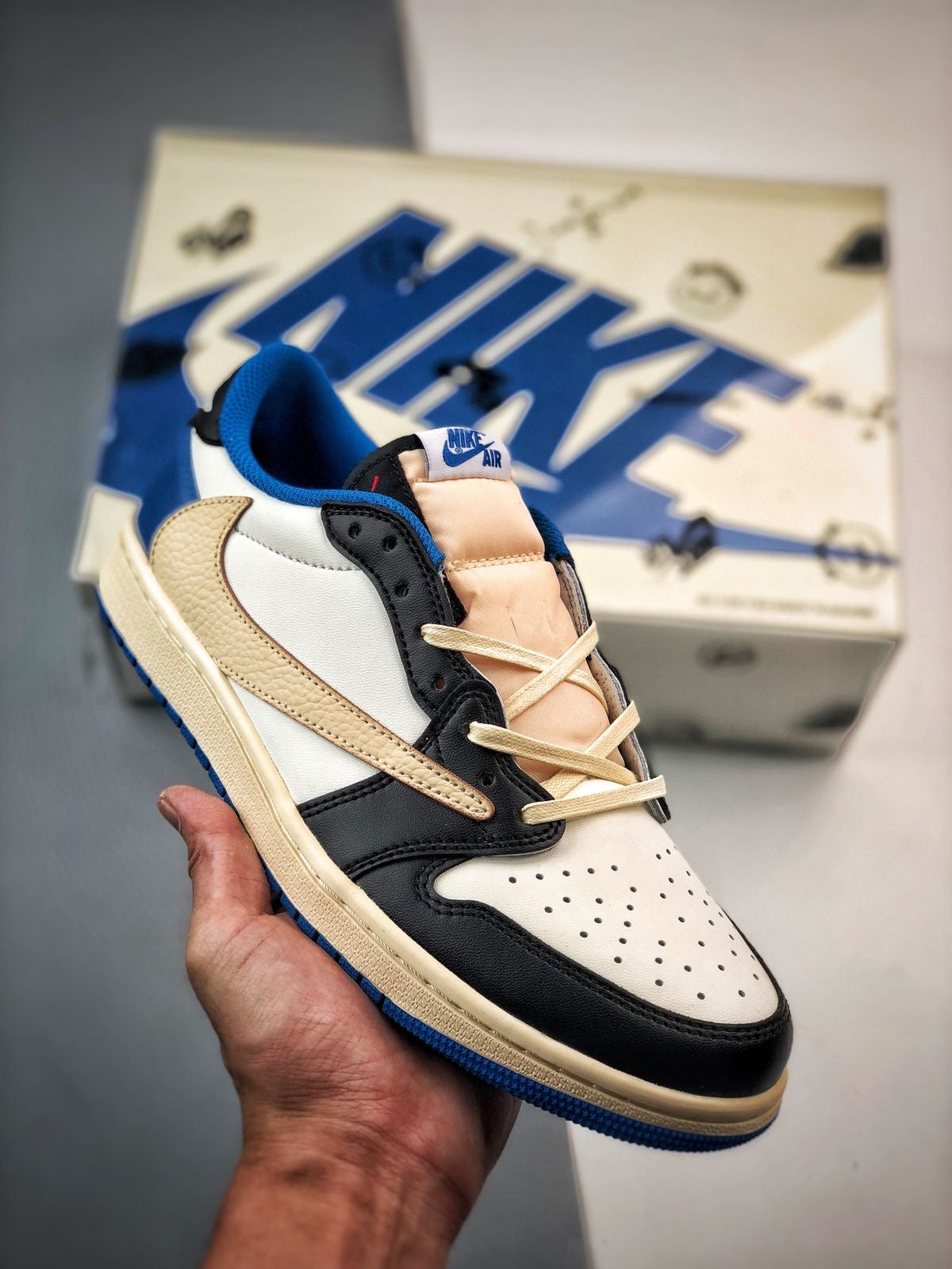 Custom Fragment x Travis Scott x Air Jordan 1 Low DM7866 140 luxurysteps