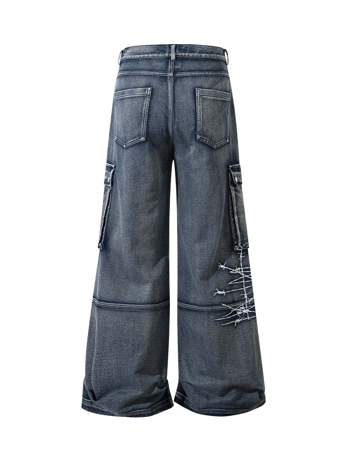 Goatlv High Street Embroidery Hip-Hop Jeans - 2122 - Goatlv