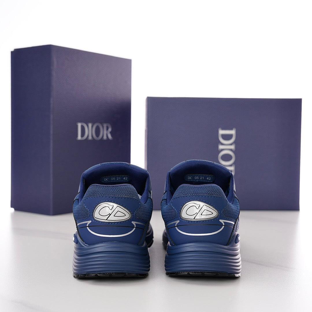 DOR B30 Deep Blue Mesh and Technical Fabric Sneakers -115 Designer Sneakers