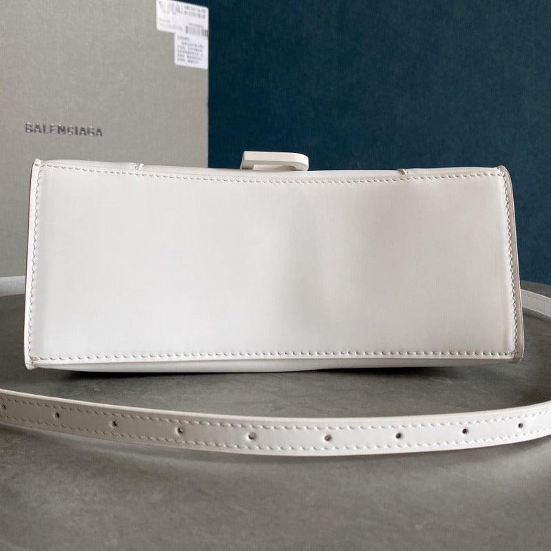 1984 - Hourglass Small Mock-croc Top-handle Bag White - GoatLV