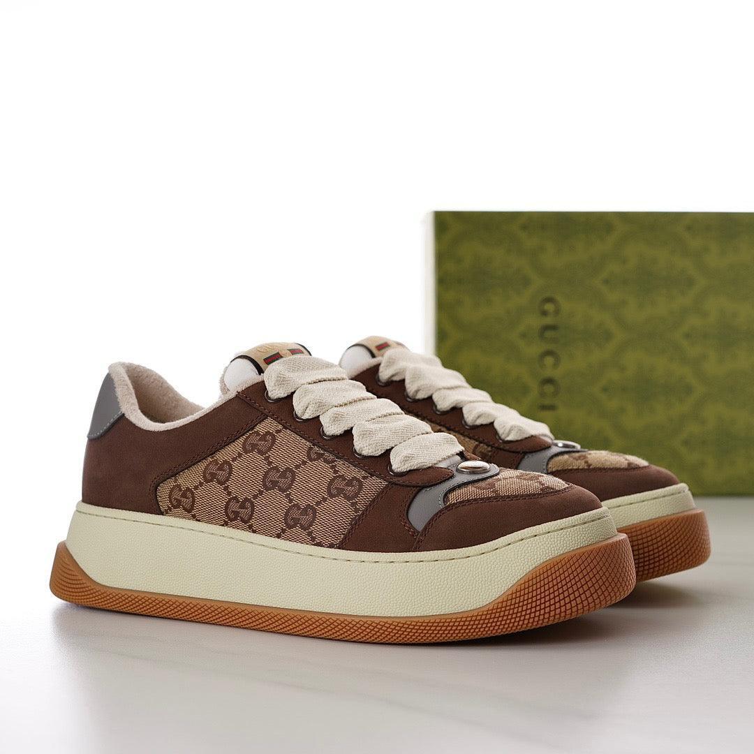 GCI Men's Screener Beige and Ebony Original Canvas Sneakers-183 Designer Sneakers