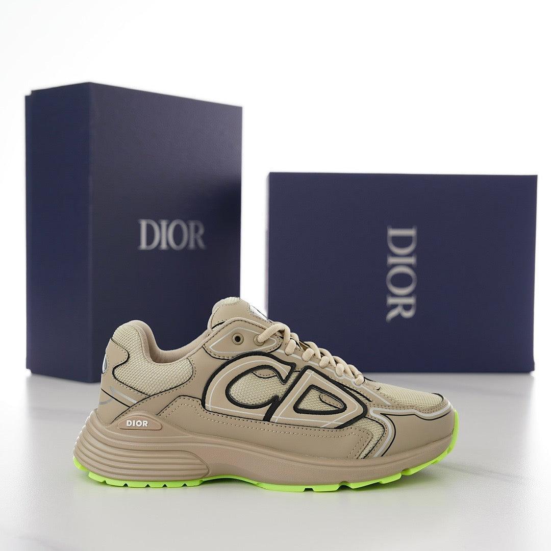DOR B30 Beige Mesh and Technical Fabric Sneakers -116 Designer Sneakers