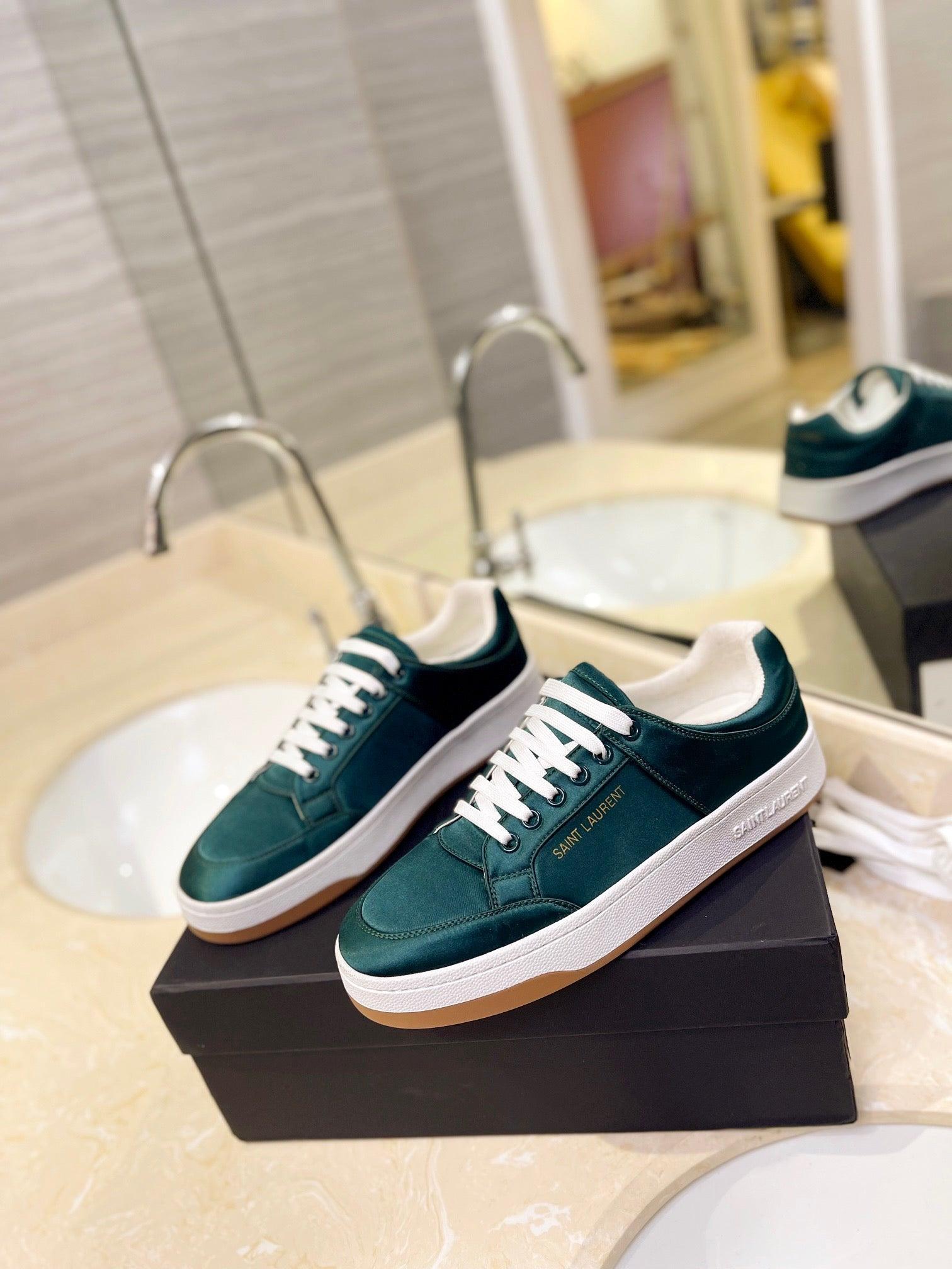 VSL Green Leather Sneakers-173 Designer Sneakers