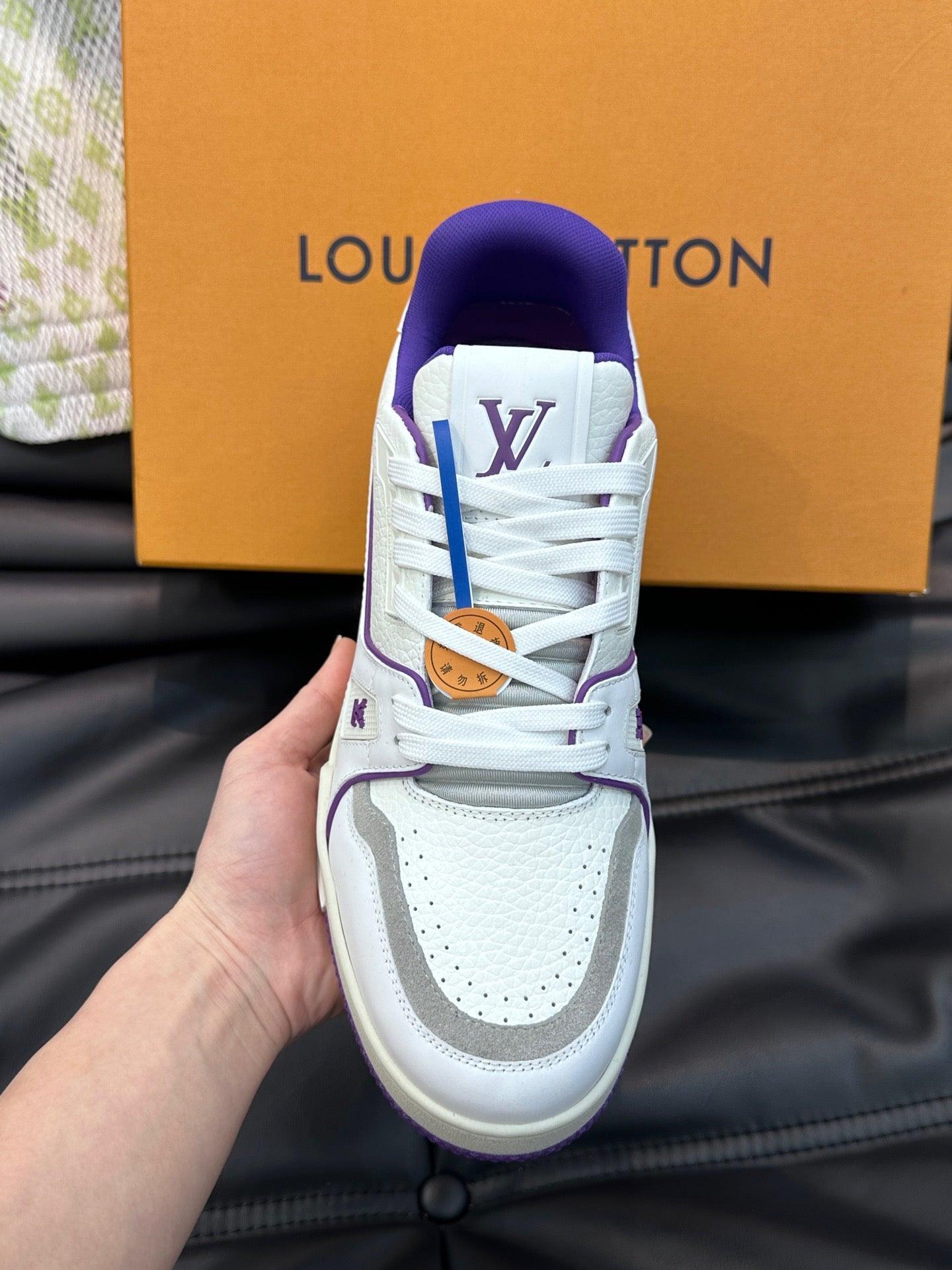 LUV Women's Purple and White Trainer Sneakers-096 Designer Sneakers