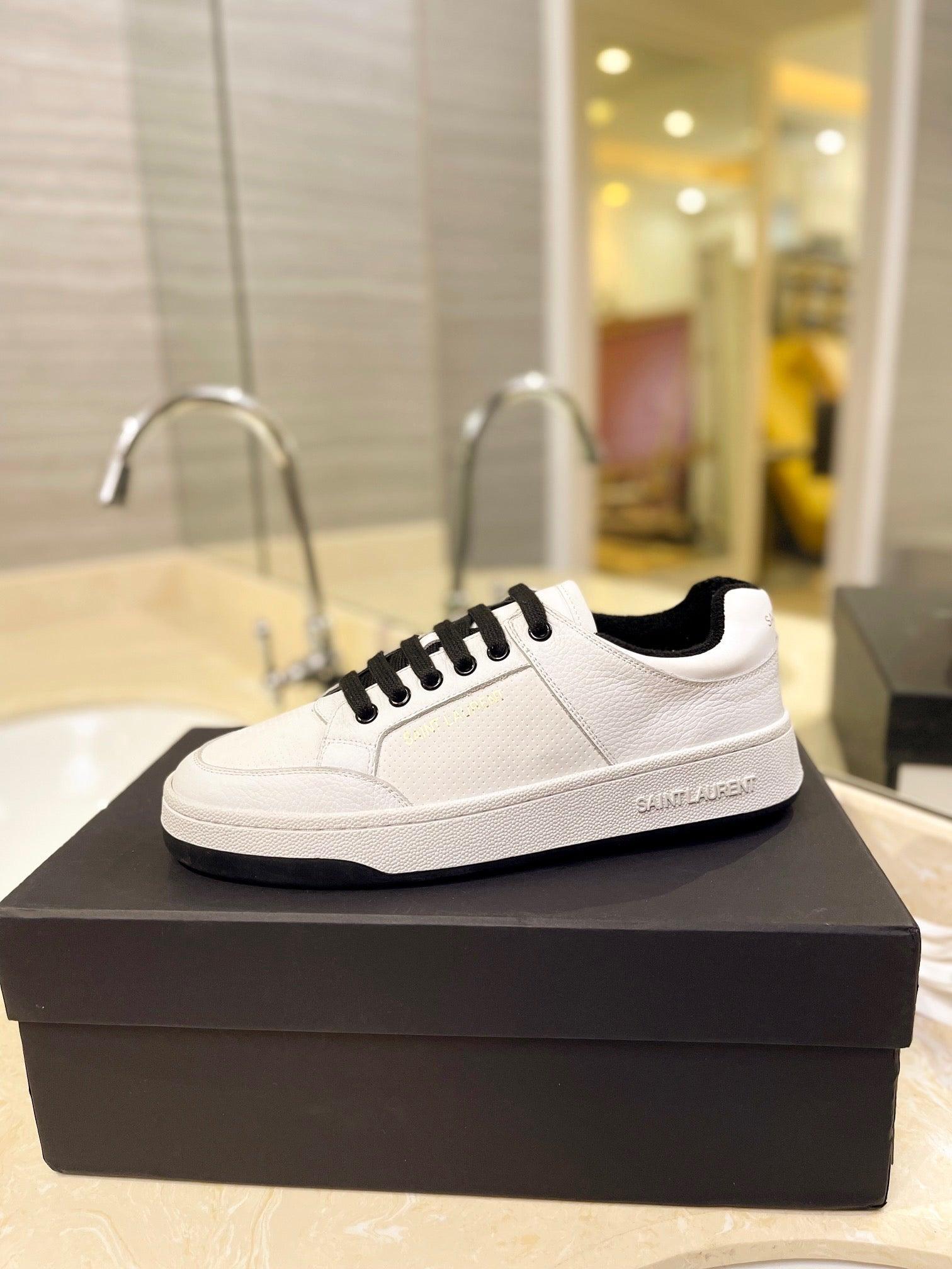VSL Black and White Leather Sneakers-165 Designer Sneakers