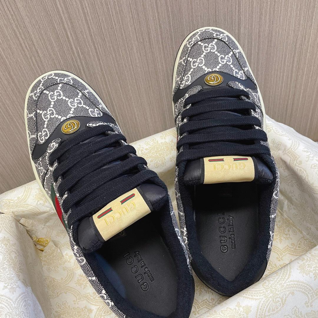 GCI Men's Black and Grey Screener Sneakers-187 Designer Sneakers