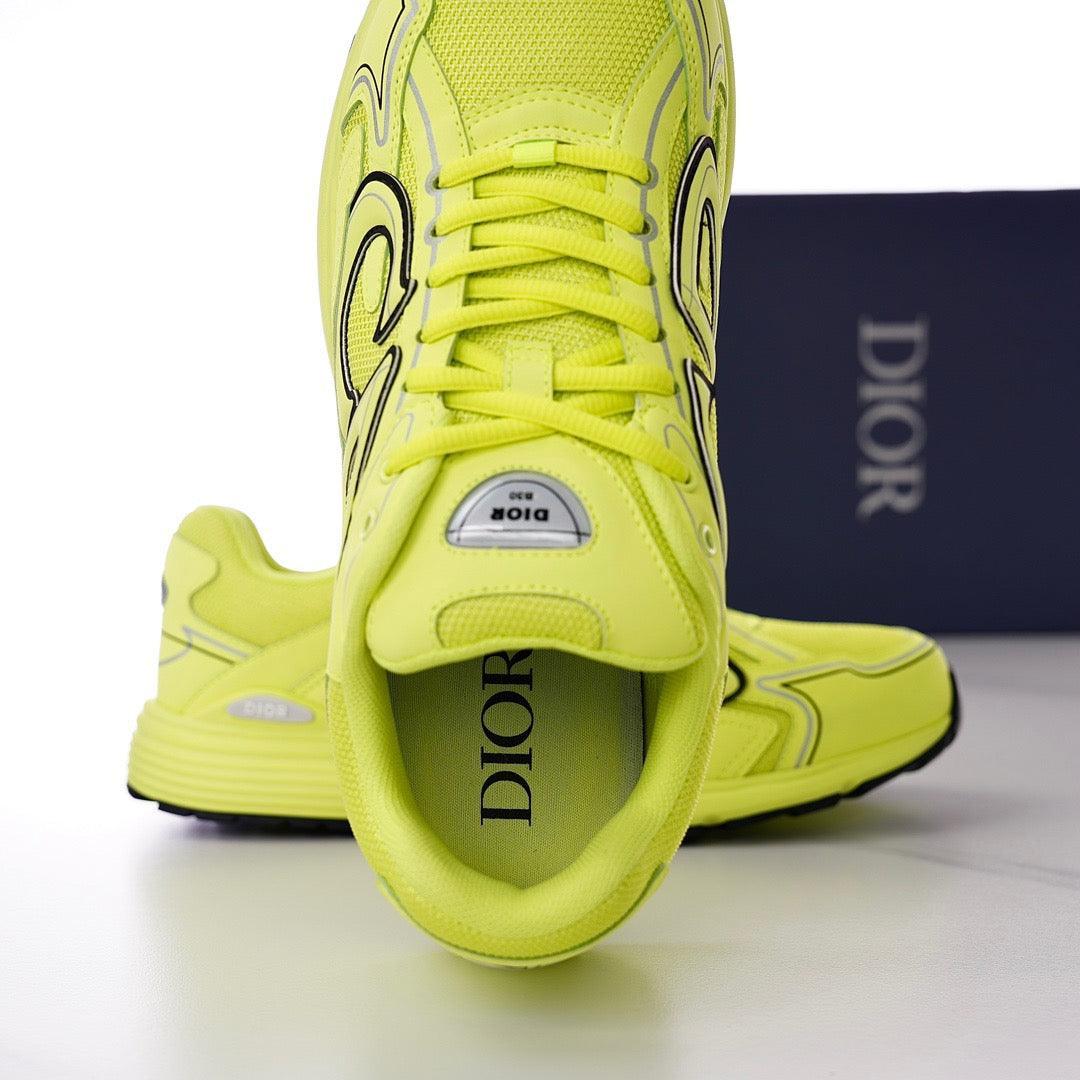 DOR B30 Yellow Mesh and Technical Fabric Sneakers -117 Designer Sneakers