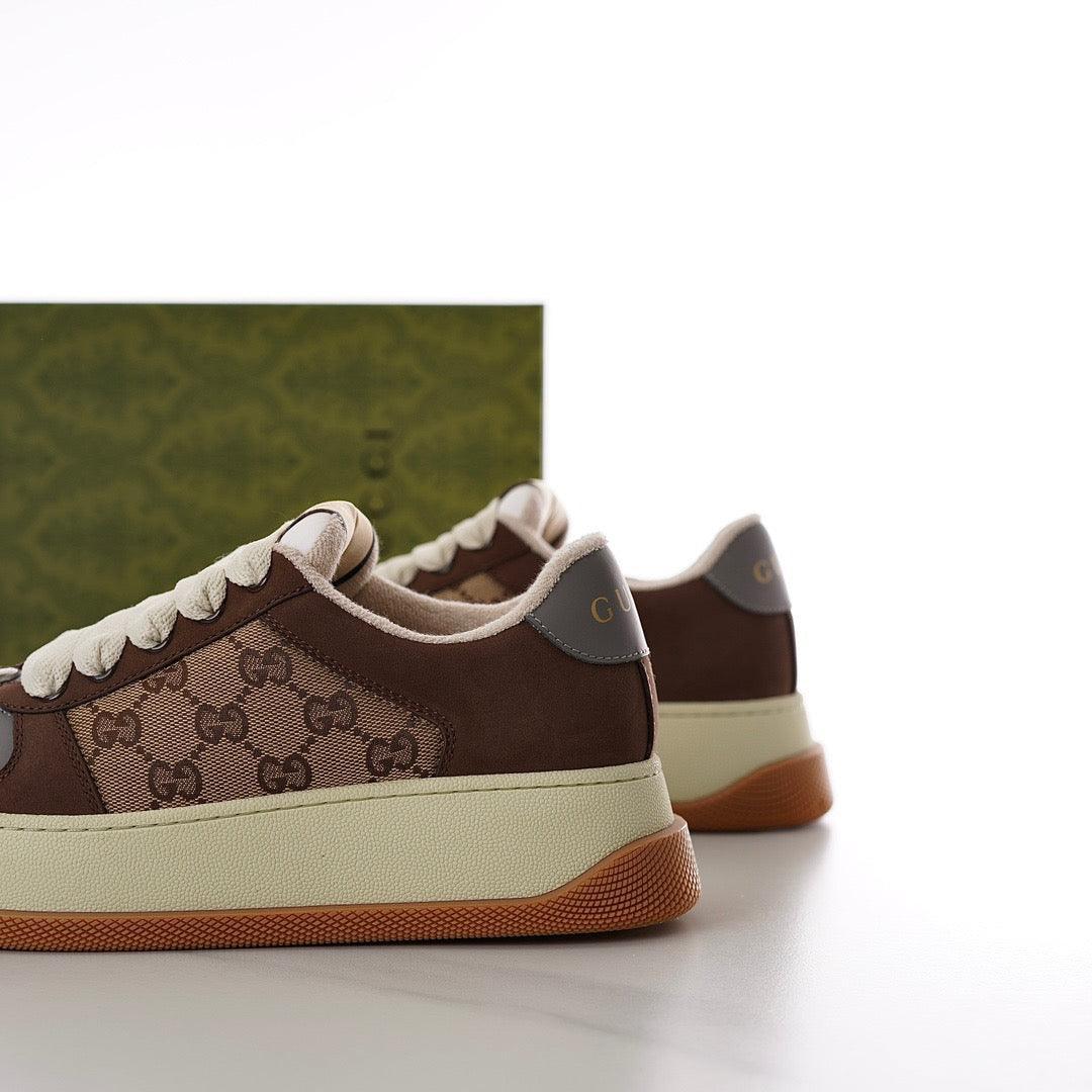 GCI Men's Screener Beige and Ebony Original Canvas Sneakers-183 Designer Sneakers