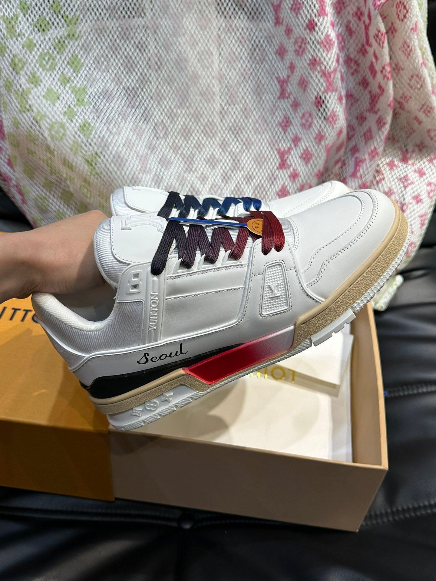 LUV White Trainer Sneakers-086 Designer Sneakers