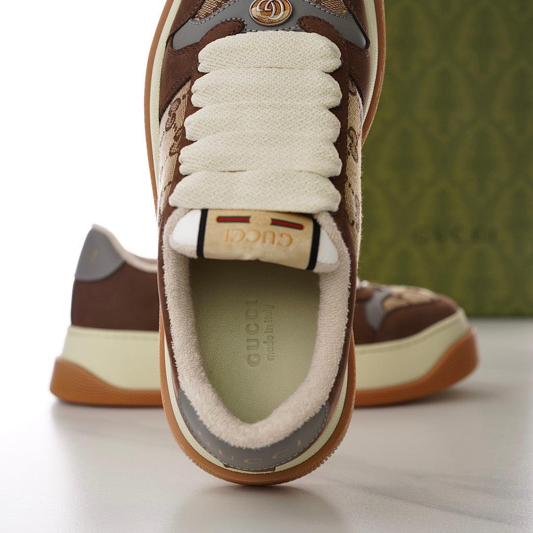 GCI Men's Screener Beige and Ebony Original Canvas Sneakers-183 Designer Sneakers