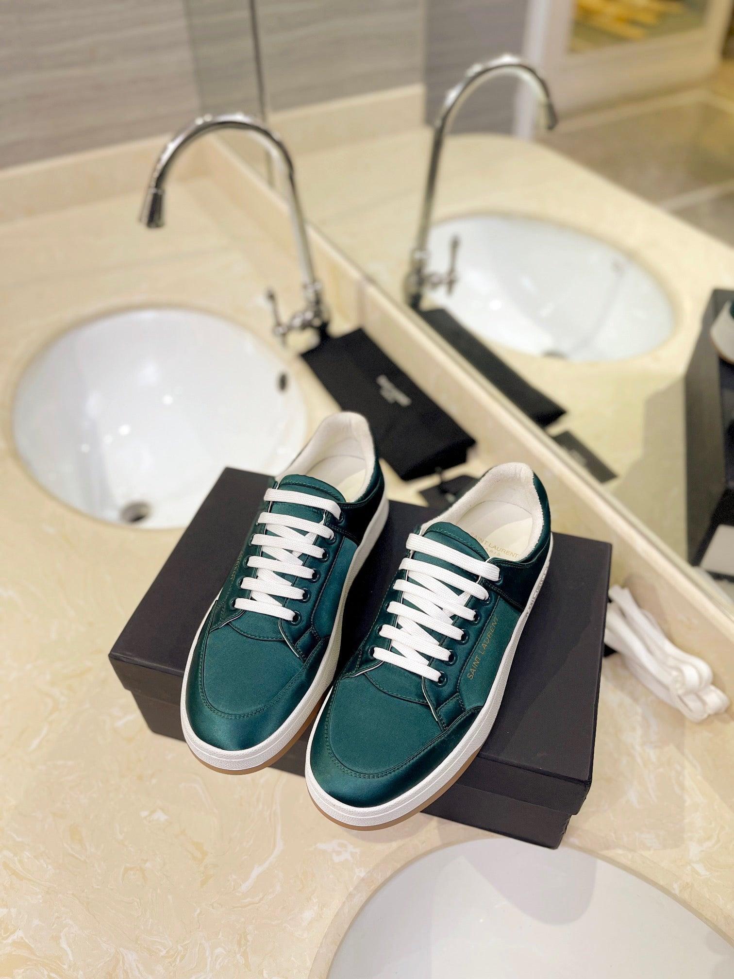 VSL Green Leather Sneakers-173 Designer Sneakers