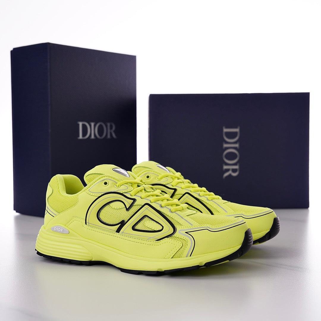 DOR B30 Yellow Mesh and Technical Fabric Sneakers -117 Designer Sneakers