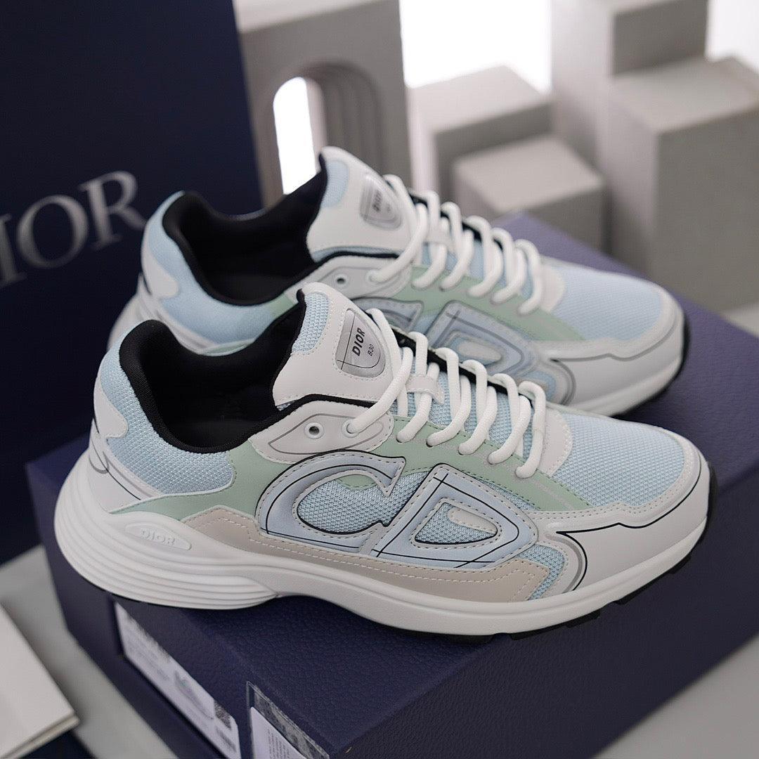 DOR B30 Blue Mesh and Technical Fabric Sneakers -113 Designer Sneakers