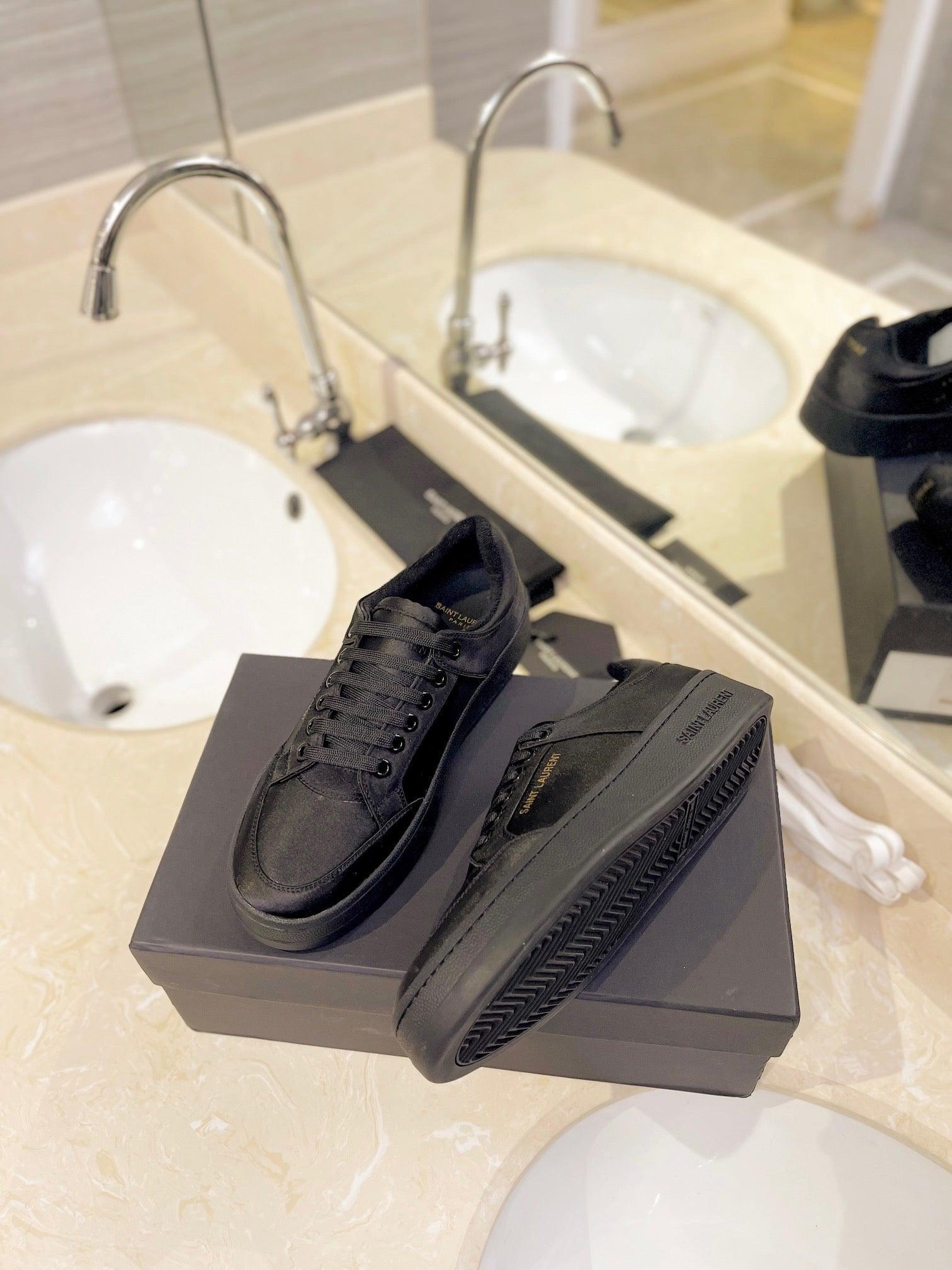 VSL Full Black Leather Sneakers-172 Designer Sneakers