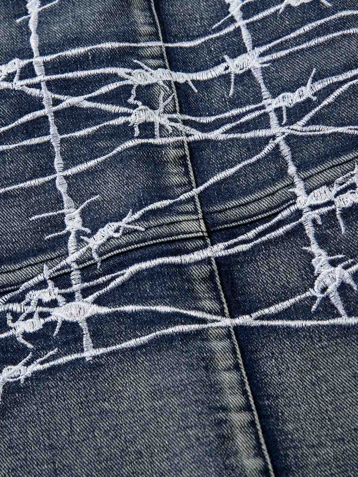 Goatlv High Street Embroidery Hip-Hop Jeans - 2122 - Goatlv