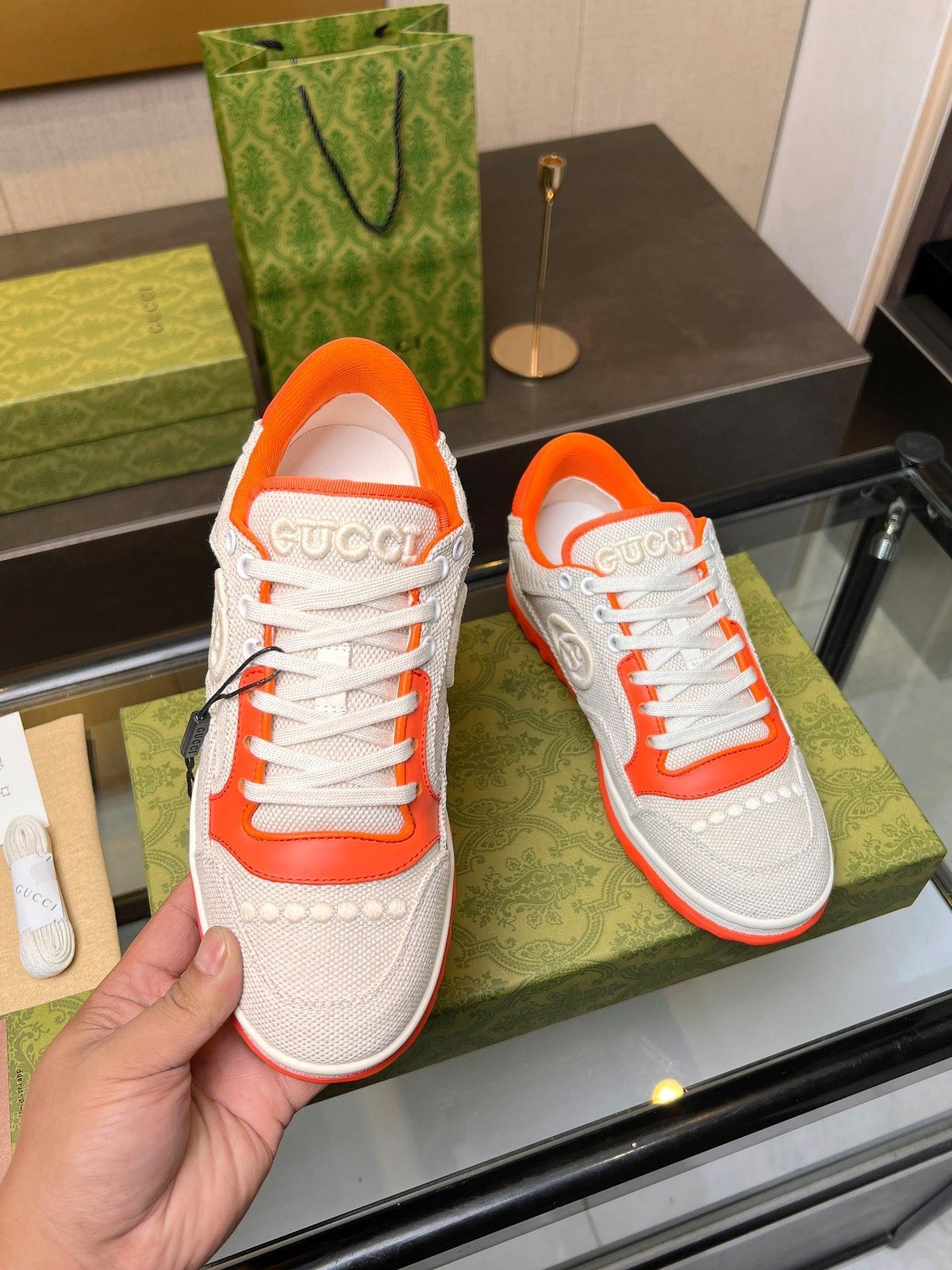 GCI Orange and White MAC80 Sneakers-042 Designer Sneakers