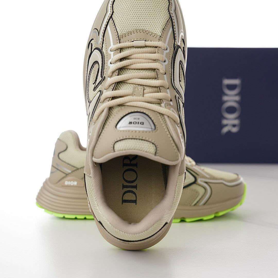 DOR B30 Beige Mesh and Technical Fabric Sneakers -116 Designer Sneakers