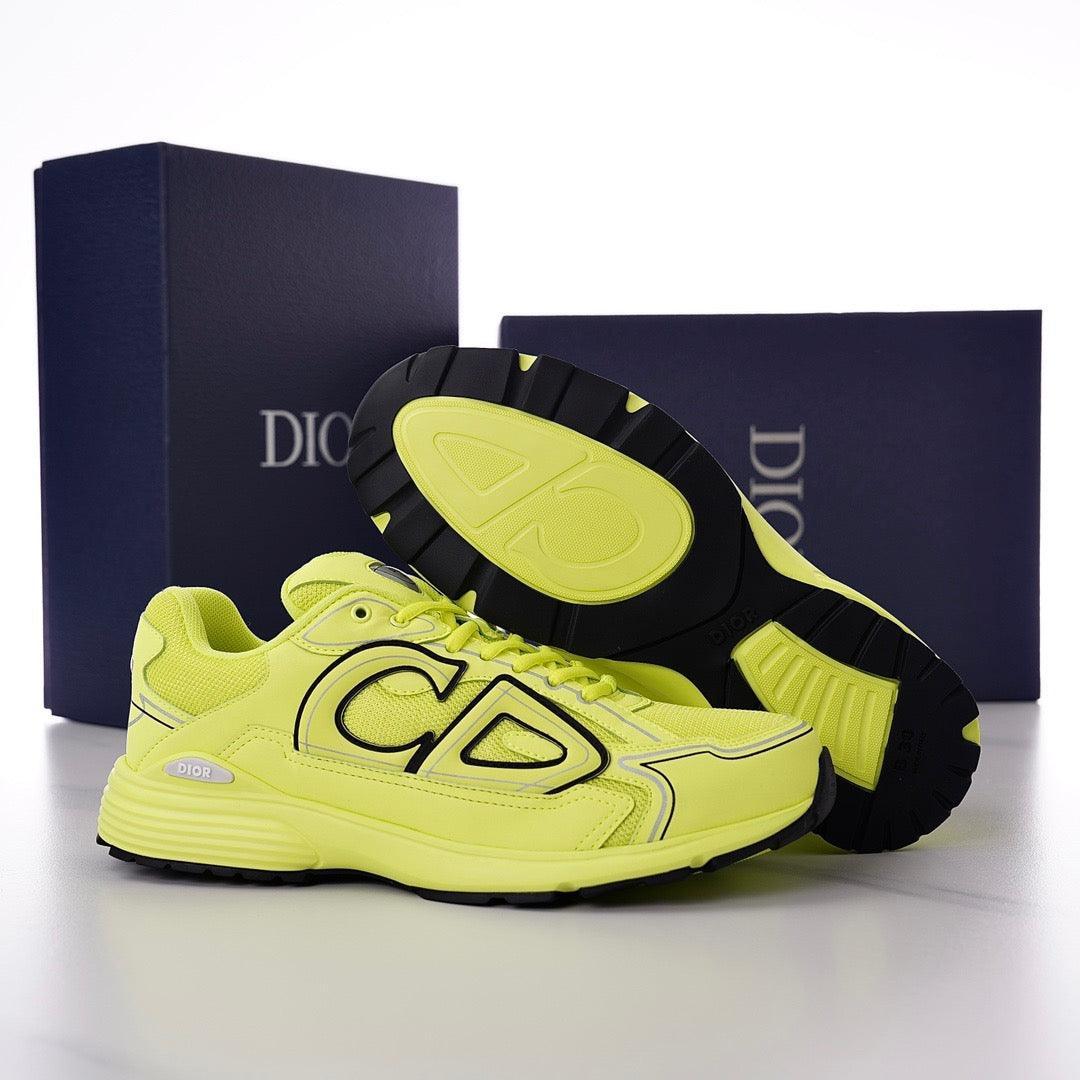 DOR B30 Yellow Mesh and Technical Fabric Sneakers -117 Designer Sneakers