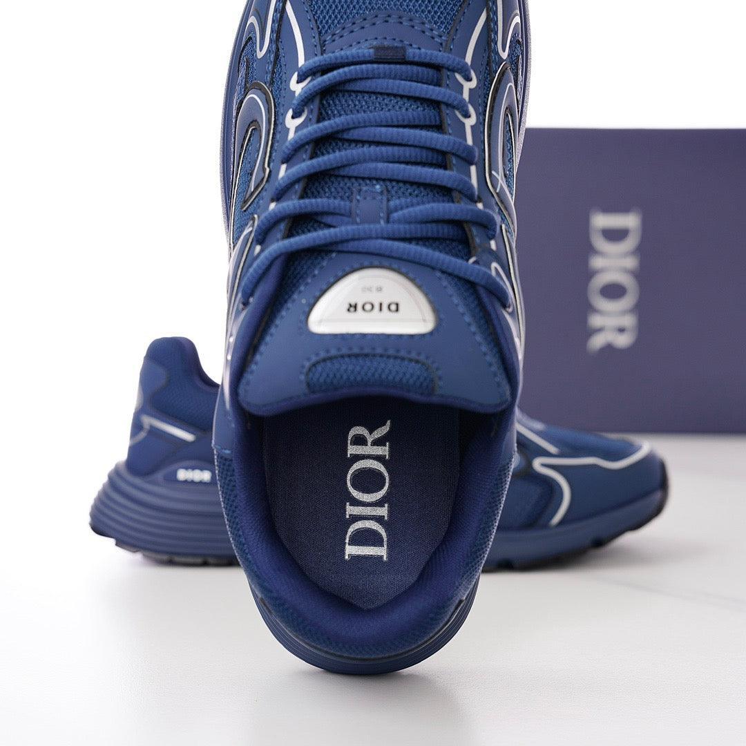 DOR B30 Deep Blue Mesh and Technical Fabric Sneakers -115 Designer Sneakers