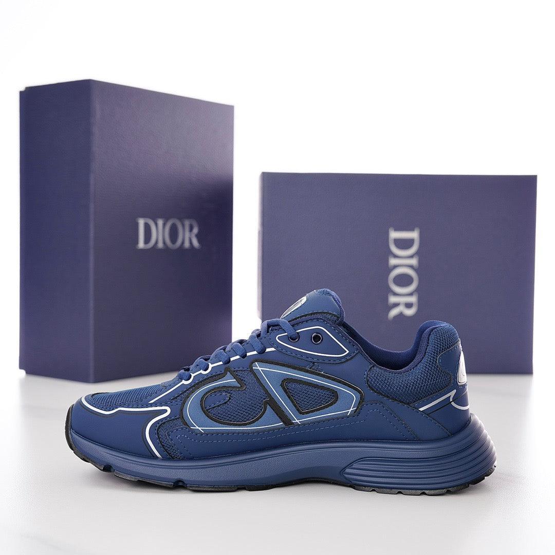DOR B30 Deep Blue Mesh and Technical Fabric Sneakers -115 Designer Sneakers
