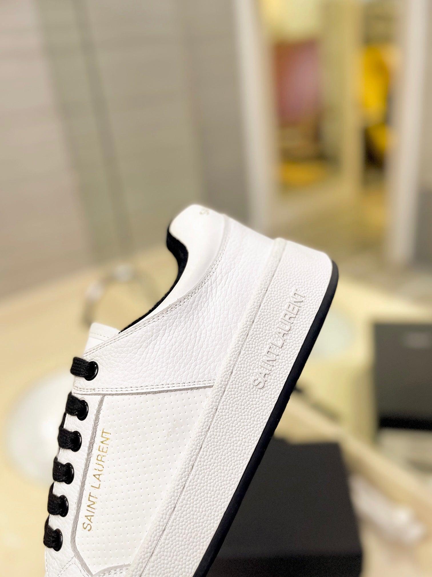 VSL Black and White Leather Sneakers-165 Designer Sneakers