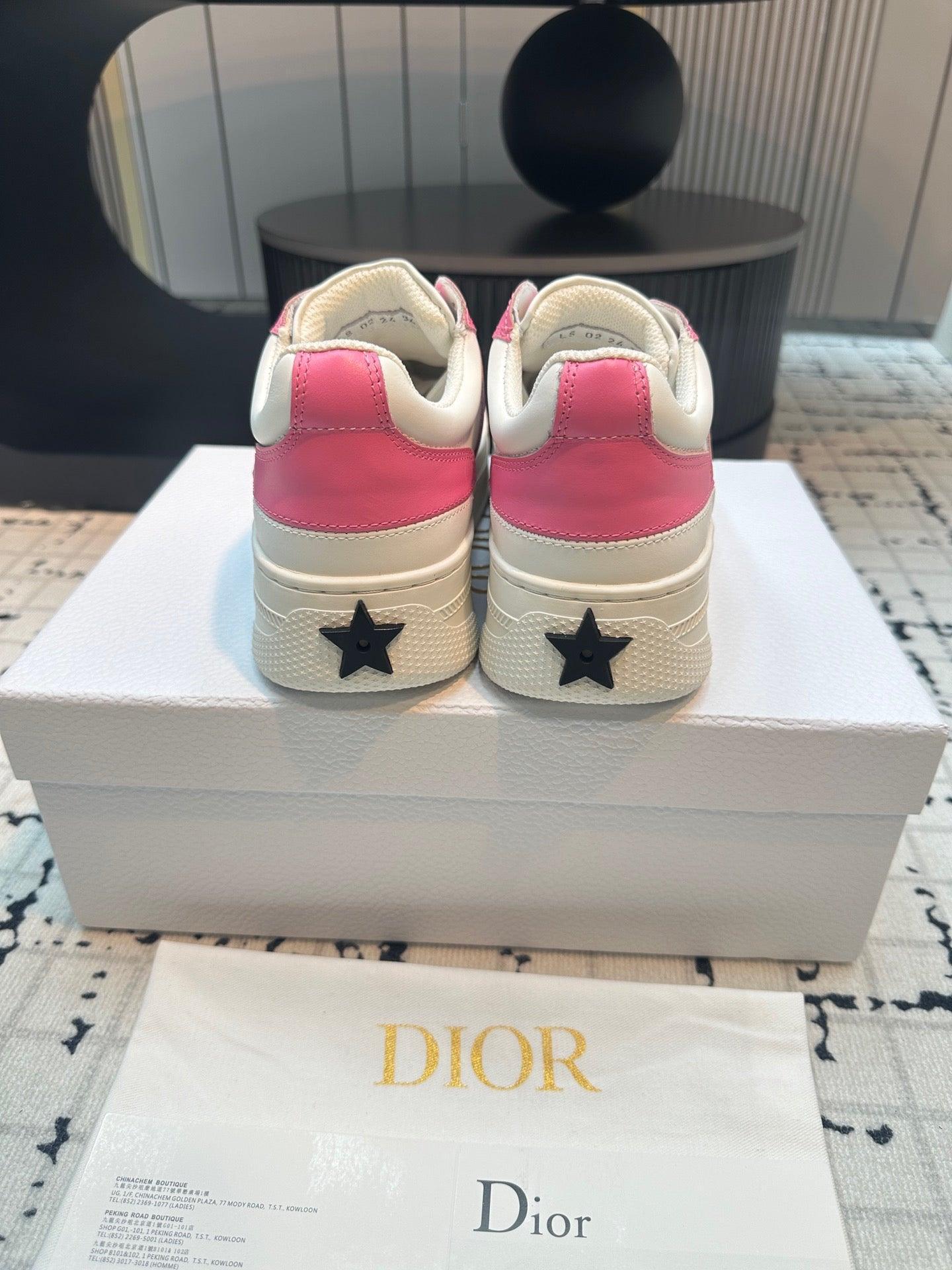 DOR Star Platform Sneaker Pink Calfskin and Suede-162 Designer Sneakers