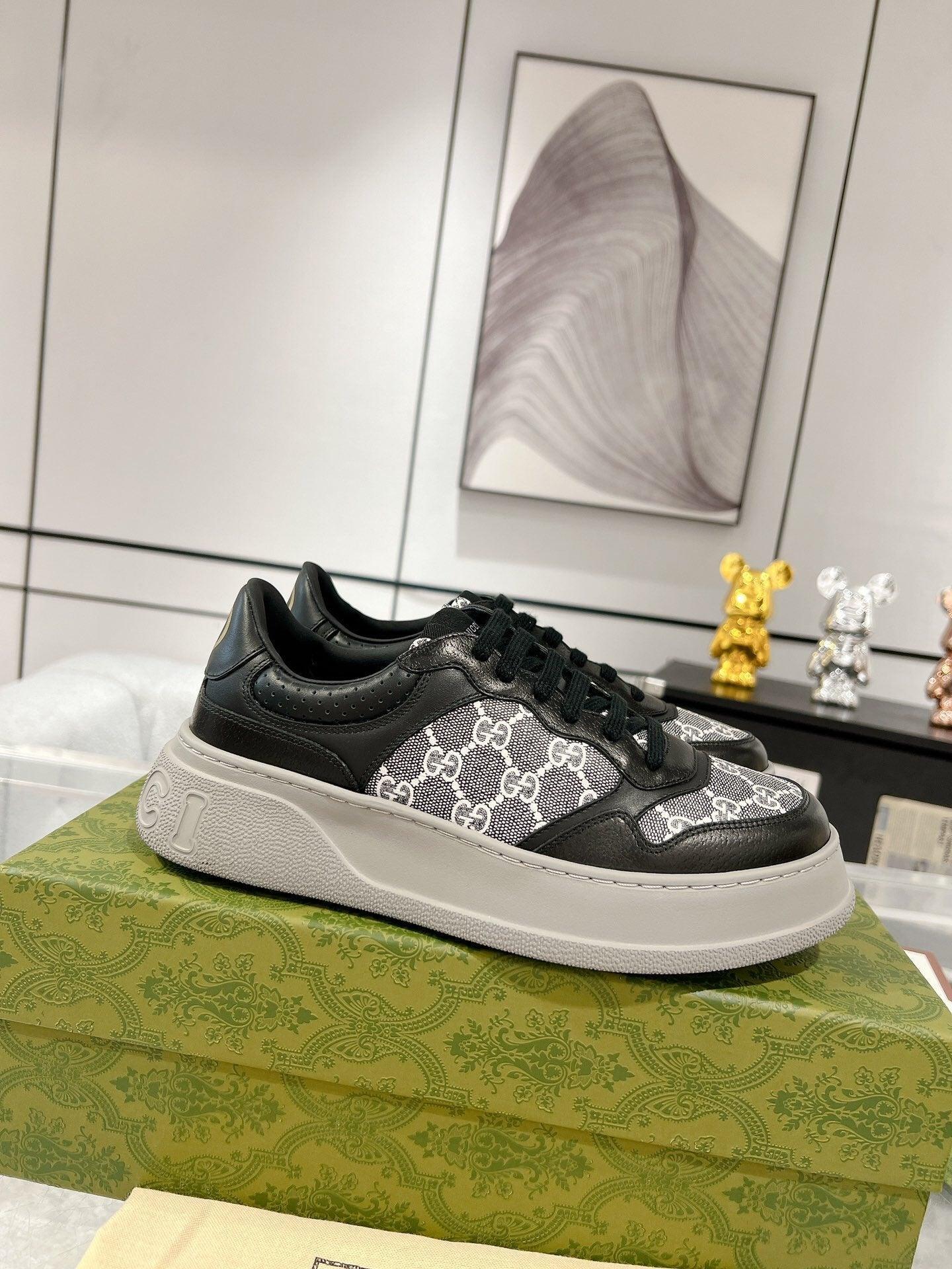 GCI Men's Black and Grey Supreme Canvas Sneakers-184 Designer Sneakers