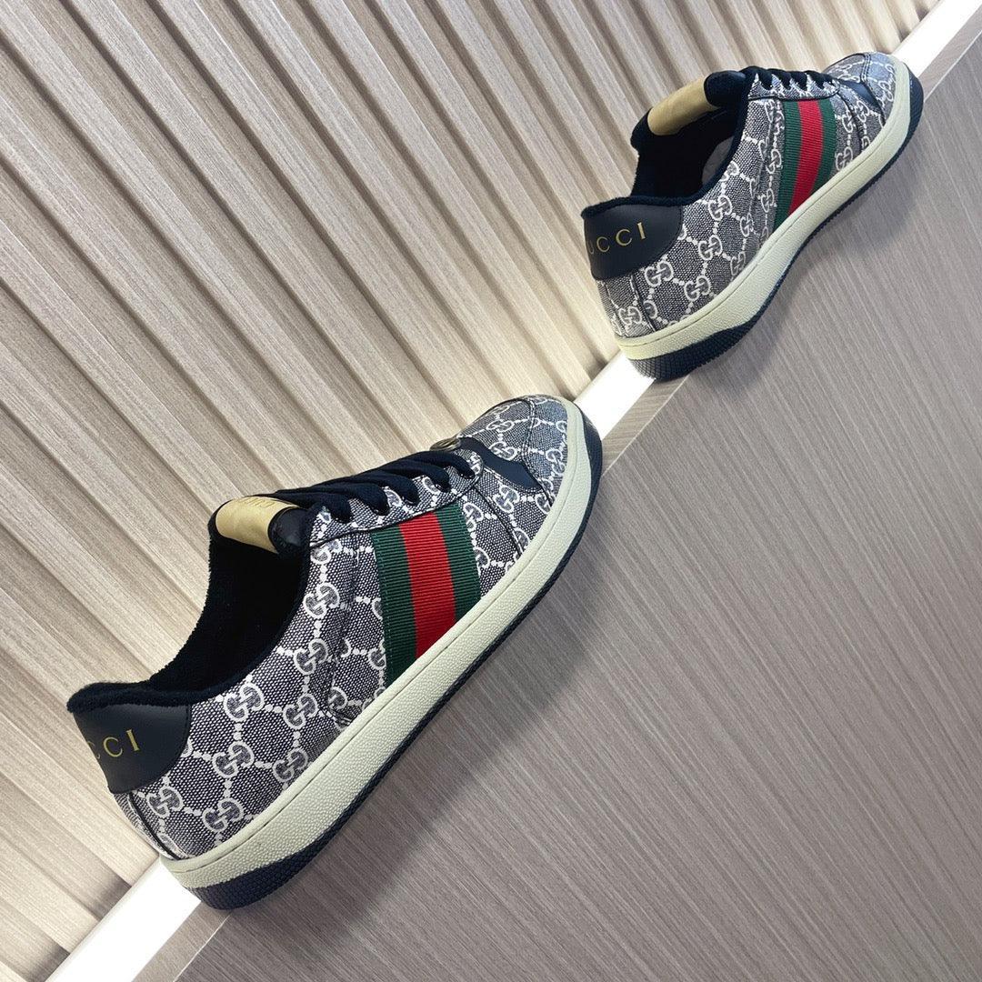 GCI Men's Black and Grey Screener Sneakers-187 Designer Sneakers
