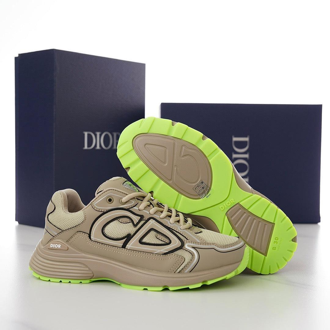 DOR B30 Beige Mesh and Technical Fabric Sneakers -116 Designer Sneakers