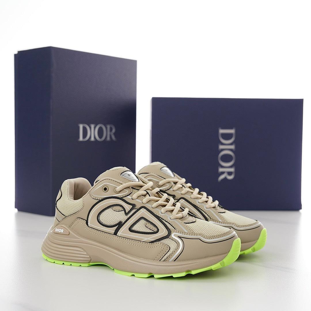 DOR B30 Beige Mesh and Technical Fabric Sneakers -116 Designer Sneakers