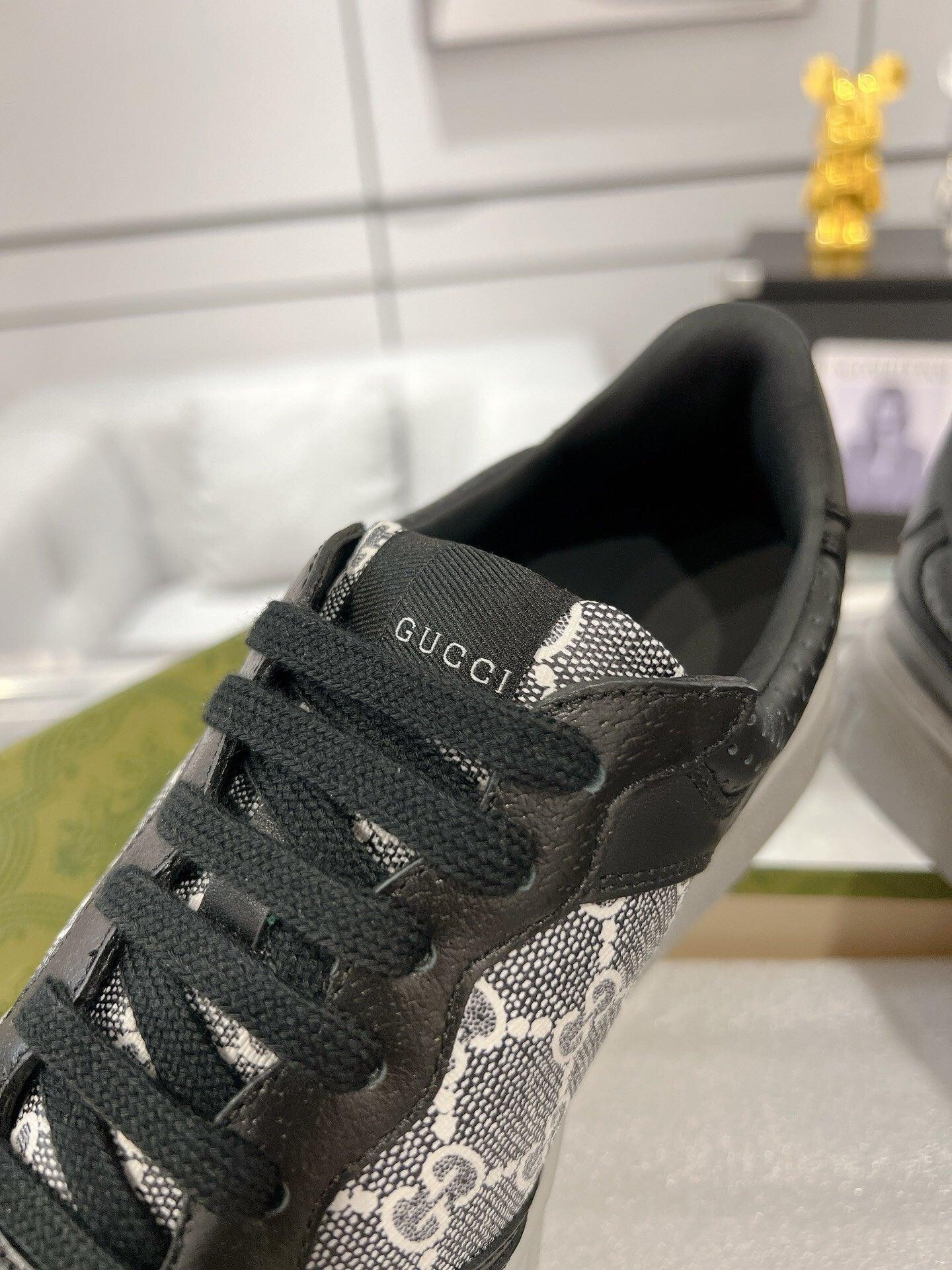 GCI Men's Black and Grey Supreme Canvas Sneakers-184 Designer Sneakers