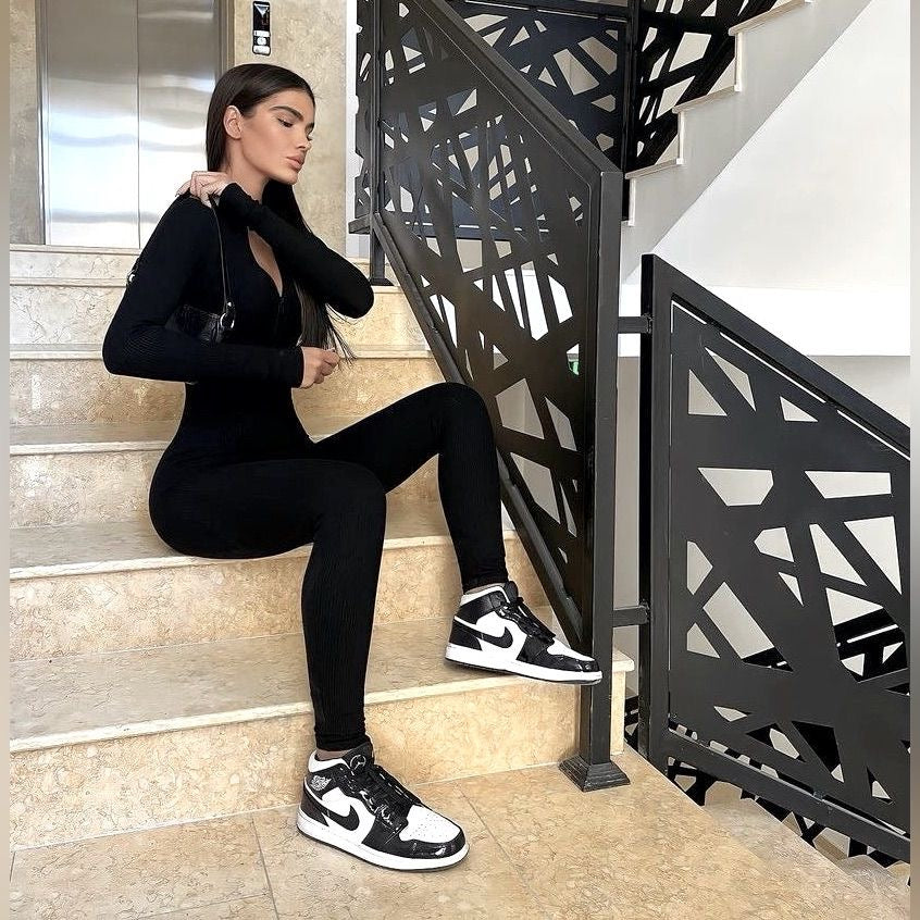 Custom Air Jordan 1 Black Retro High Q - sneakershuborg