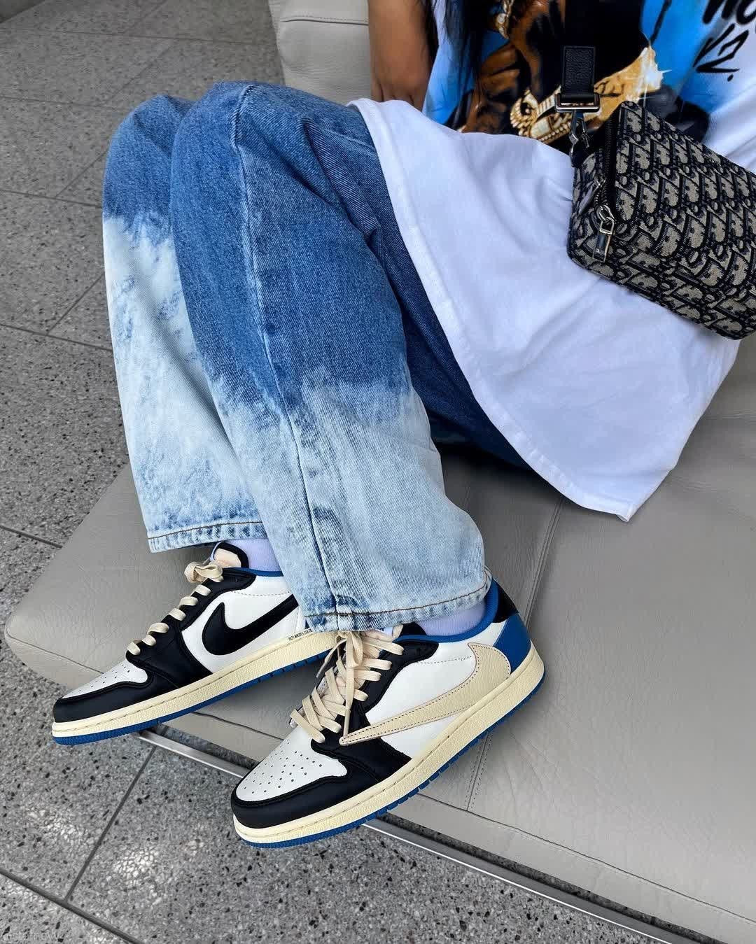 Custom Fragment x Travis Scott x Air Jordan 1 Low DM7866 140 luxurysteps