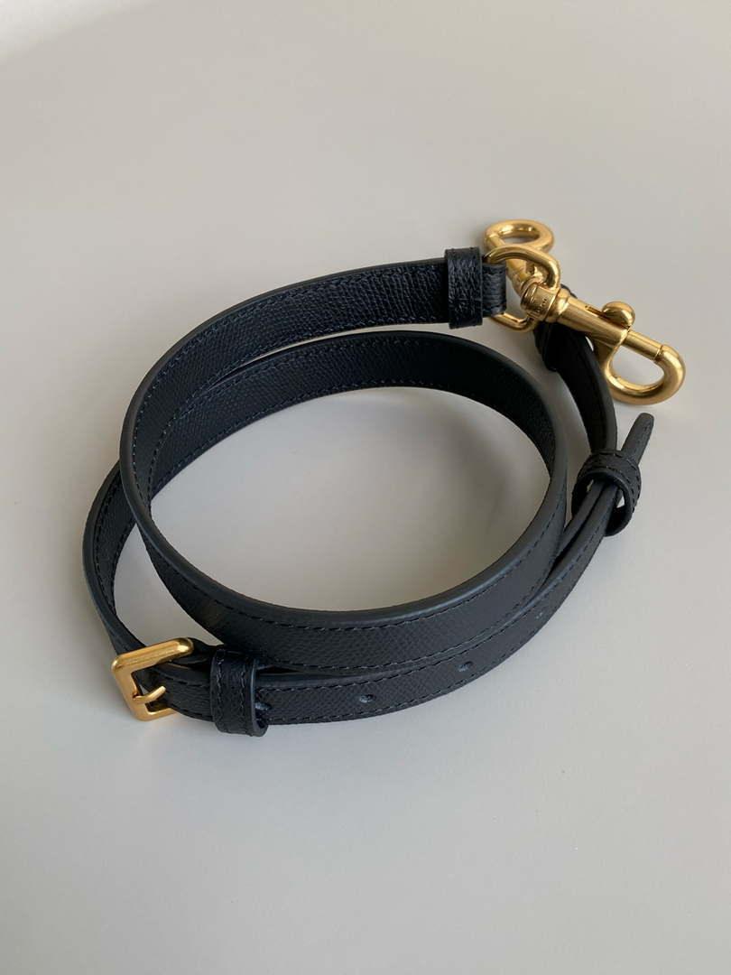1984 - Saddle Bag With Strap Black Grained Calfskin - GoatLV