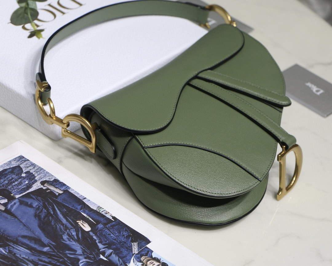 1984 - Saddle Bag 1984 Calfskin Bag Green - GoatLV