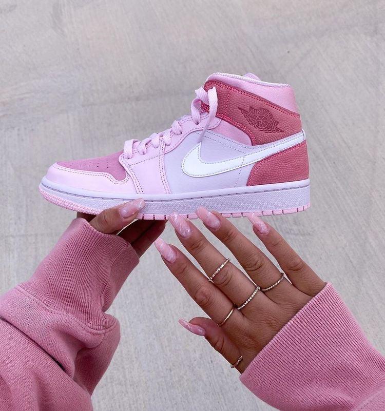 Custom Air Jordan 1 Mid Digital Pink High Q - sneakerhypesusa