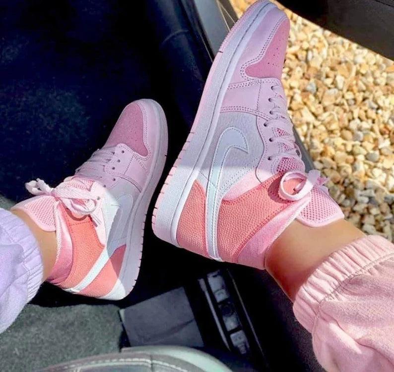 Custom Air Jordan 1 Mid Digital Pink High Q - sneakerhypesusa
