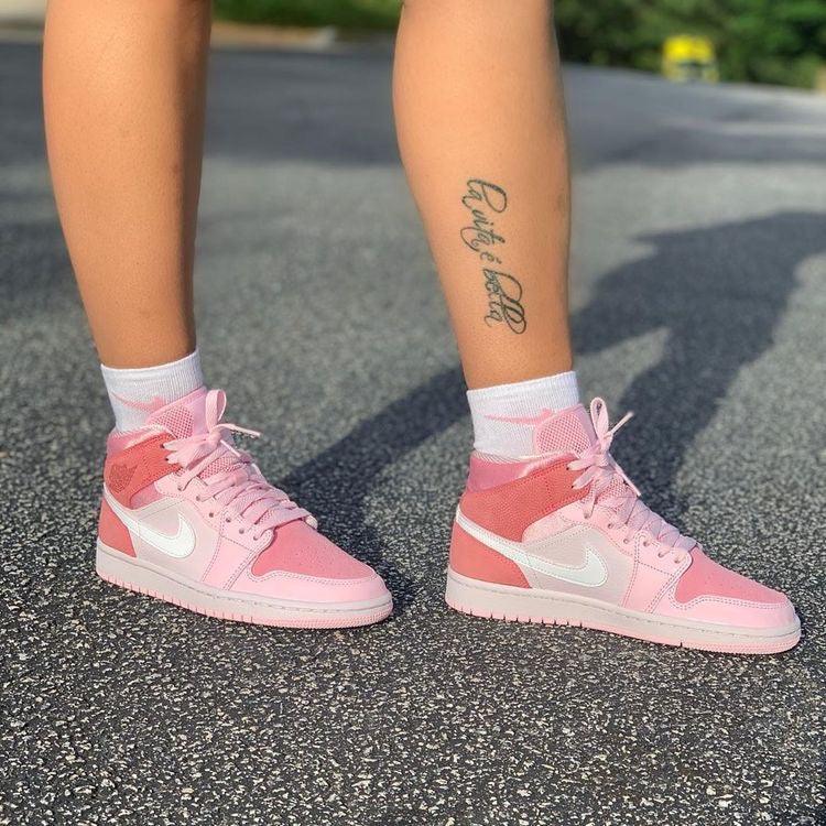 Custom Air Jordan 1 Mid Digital Pink High Q - sneakerhypesusa