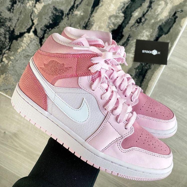 Custom Air Jordan 1 Mid Digital Pink High Q - sneakerhypesusa