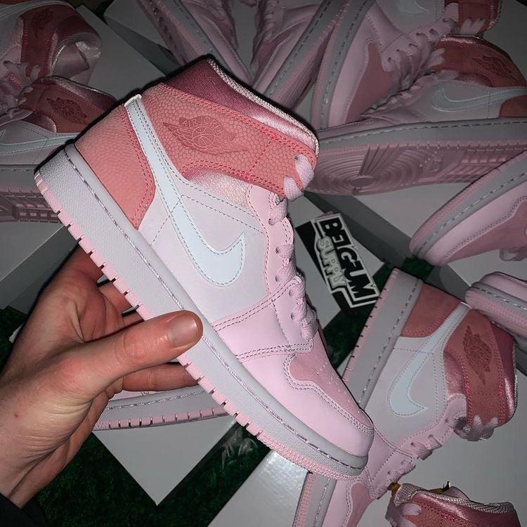 Custom Air Jordan 1 Mid Digital Pink High Q - sneakerhypesusa