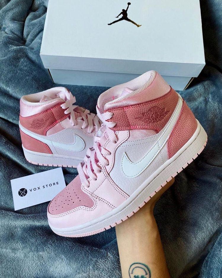 Custom Air Jordan 1 Mid Digital Pink High Q - sneakerhypesusa