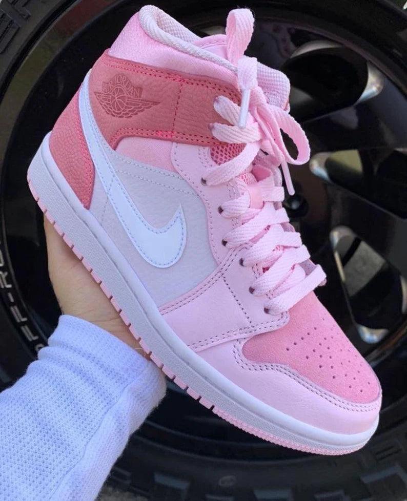 Custom Air Jordan 1 Mid Digital Pink High Q - sneakerhypesusa