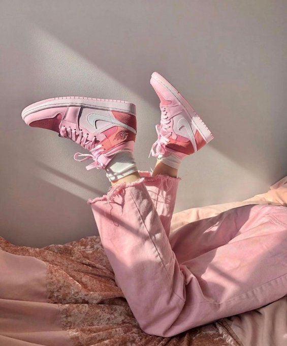Custom Air Jordan 1 Mid Digital Pink High Q - sneakerhypesusa