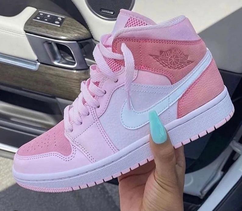 Custom Air Jordan 1 Mid Digital Pink High Q - sneakerhypesusa