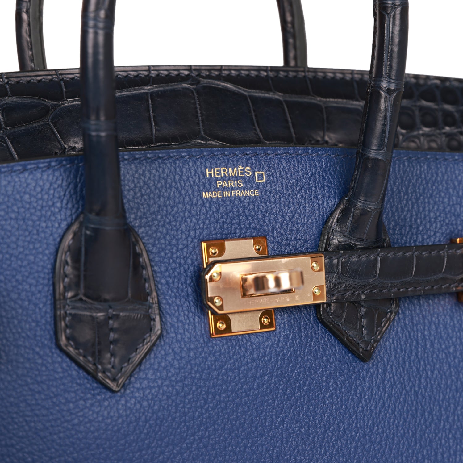 Birkin 25 Bleu Saphir and Marine Matte Alligator and Togo Touch Rose Gold Hardware Kilta bags
