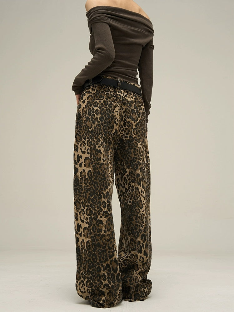 Wild Leopard Print Jeans - Goatlv